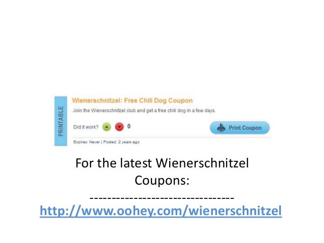 Wienerschnitzel Coupon codes Code March 2013 April 2013 May possibly 2013 image about Wienerschnitzel Printable Coupons named Wienerschnitzel Coupon codes Code March 2013 April 2013 May possibly 2013